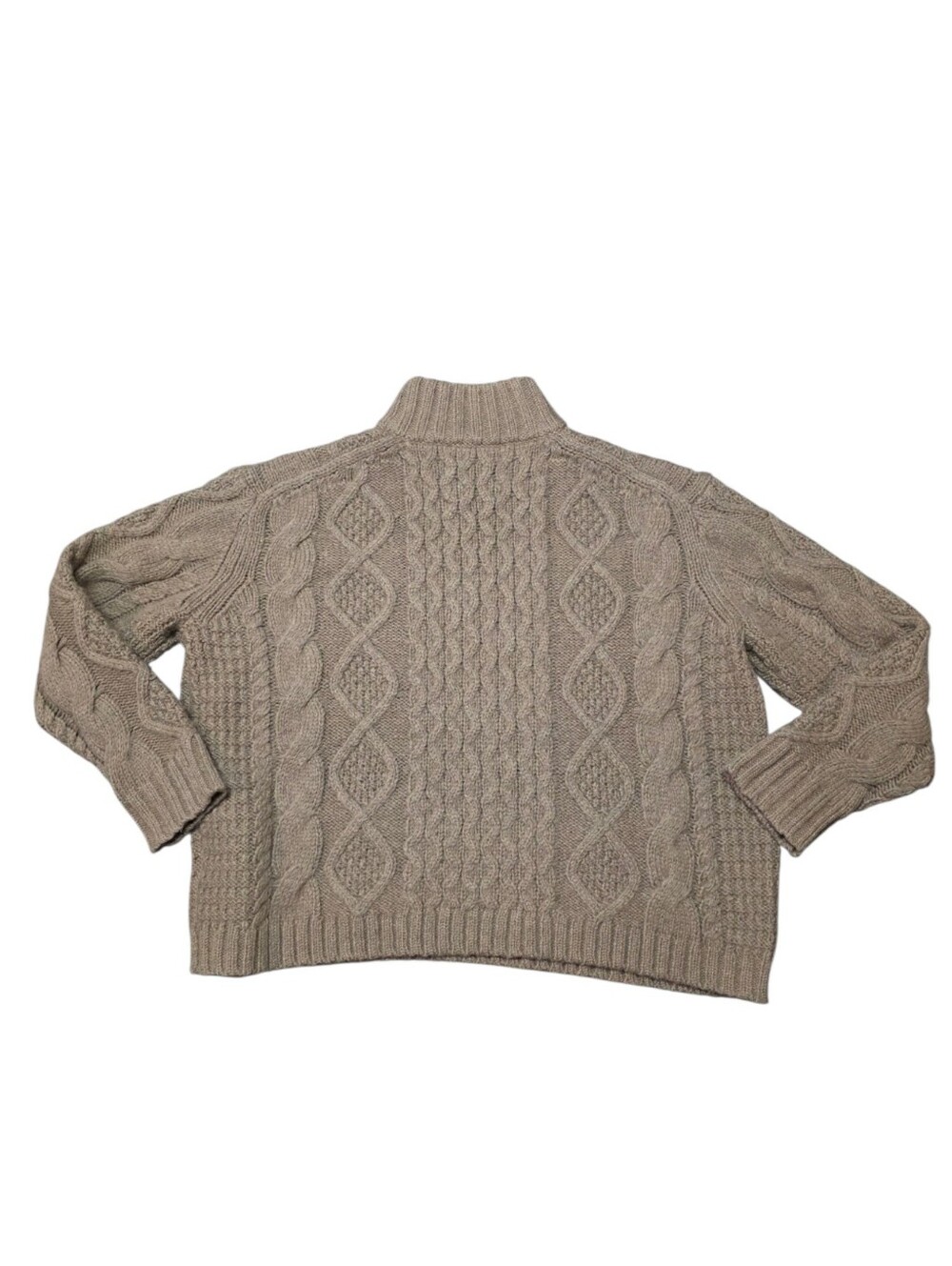 JENNI KAYNE CABLEKNIT HALF ZIP SWEATER CLOVE S - Picture 3 of 11
